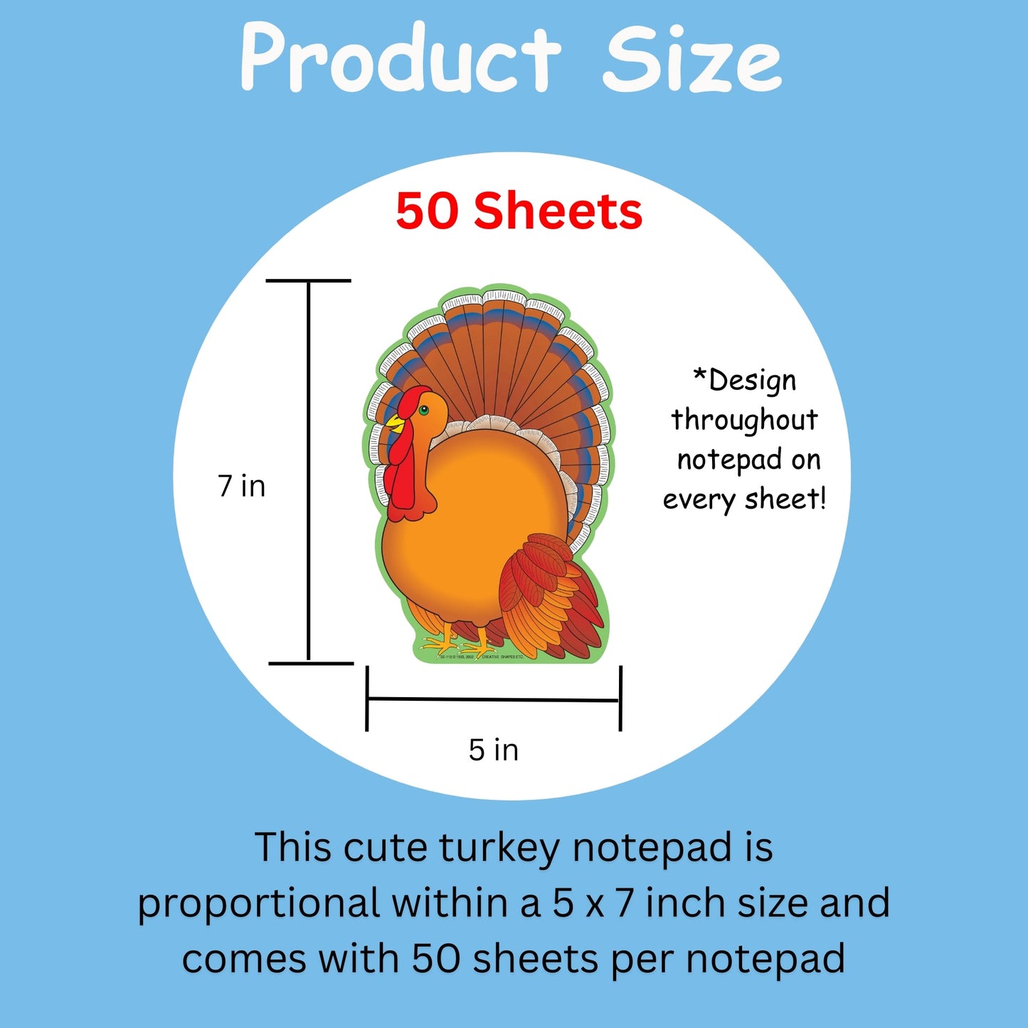 SHAPES ETC. Large Notepad - Turkey