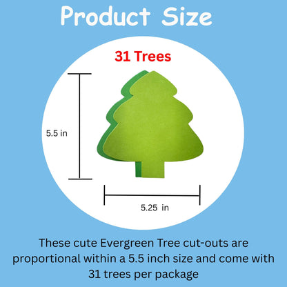 SHAPES ETC.  Holiday Evergreen Tree Assorted Green Color Cut-Outs - 5.5in