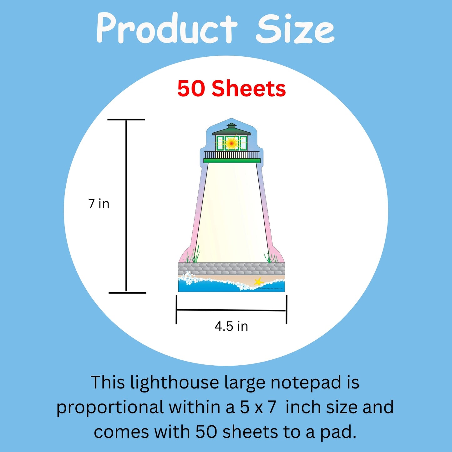 SHAPES ETC.  Large Notepad - Lighthouse