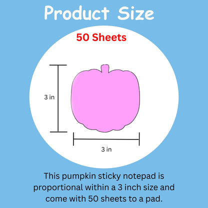 SHAPES ETC. Sticky Shape Notepad - Pretty in Pink-O-Ween Pumpkin