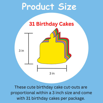 SHAPES ETC. Birthday Cake Assorted Color Creative Cut-Outs- 3”