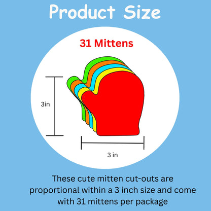 SHAPES ETC. Mitten Assorted Color Creative Cut-Outs- 3”