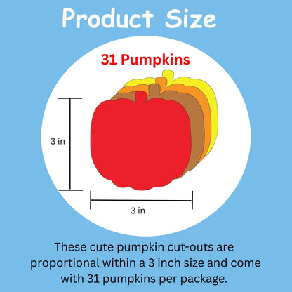SHAPES ETC. Fall Thanksgiving Pumpkin Small Assorted Color Cut-Outs - 3in