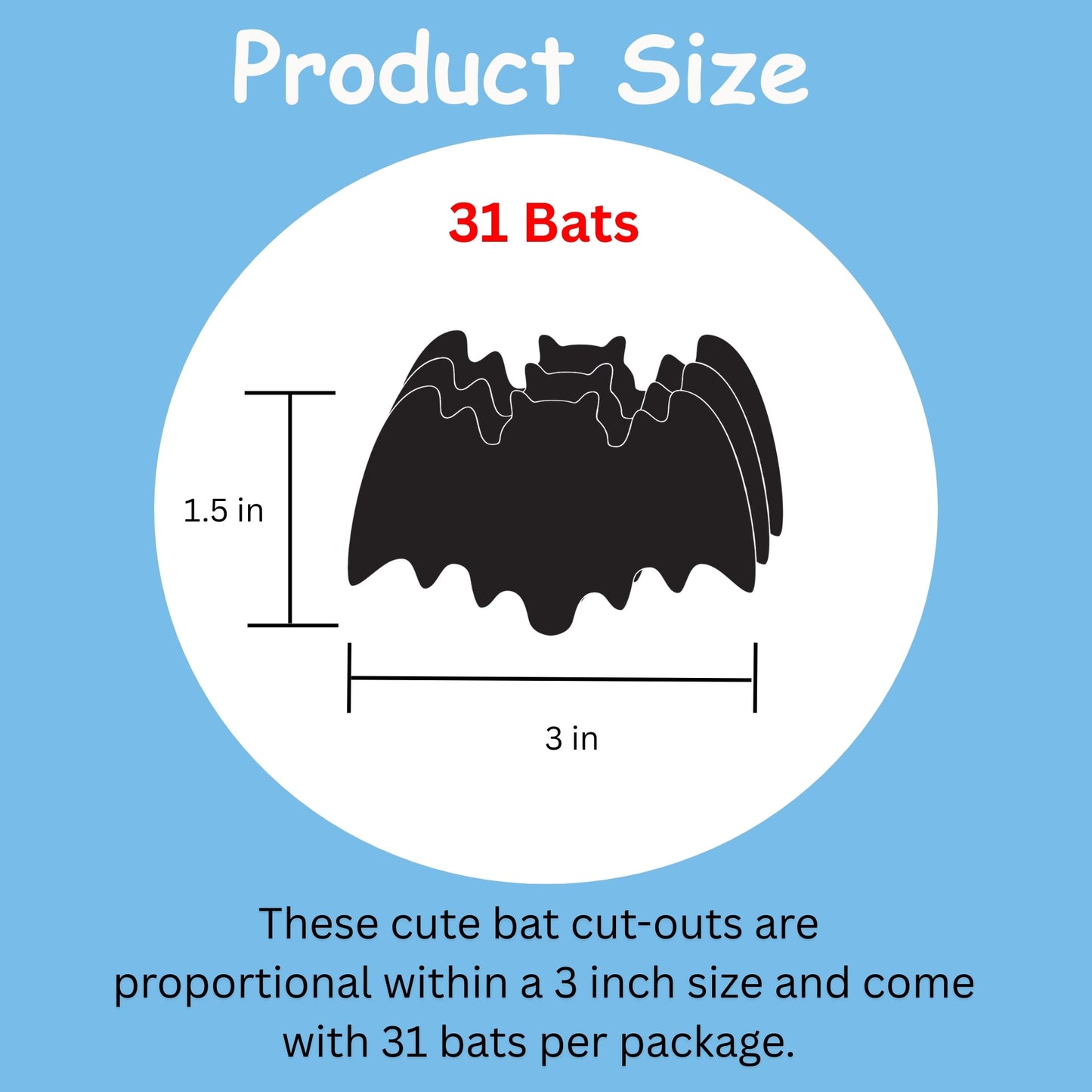 SHAPES ETC. Small Single Color Cut-Out - Bat