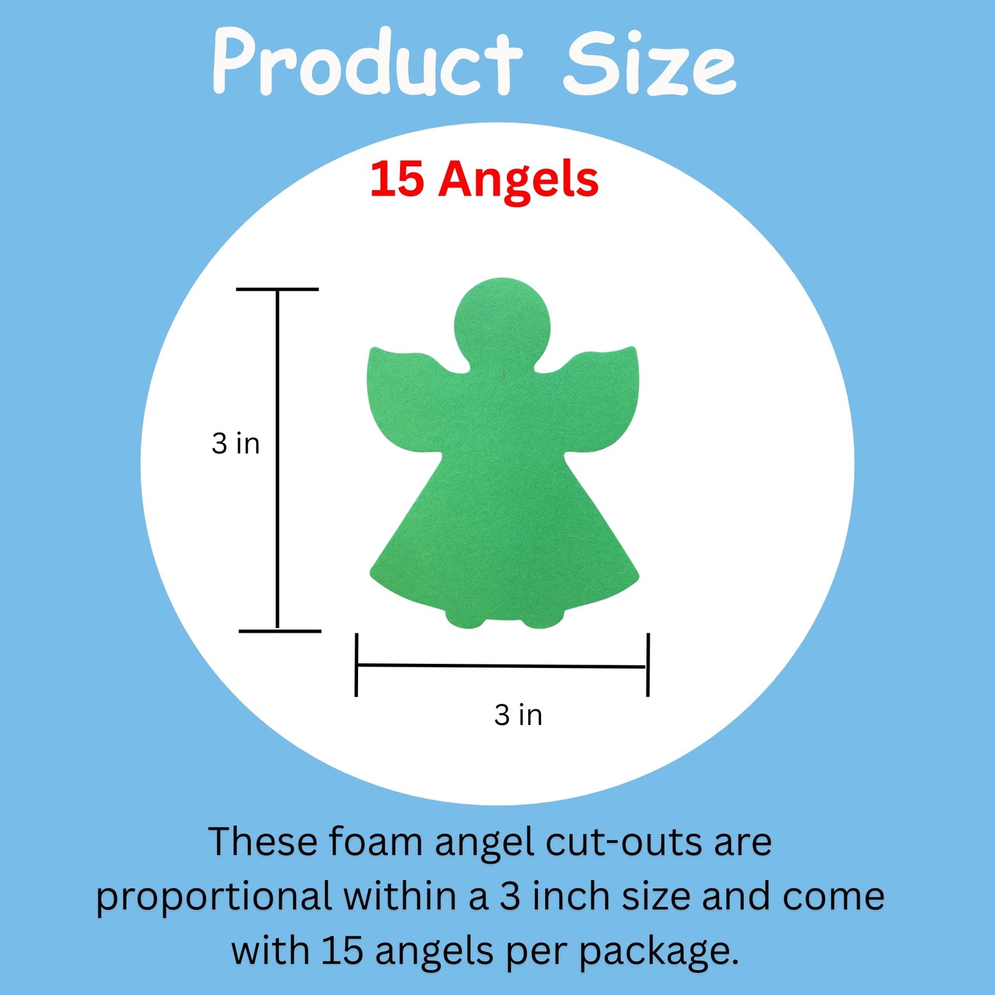 SHAPES ETC. Small Assorted Color Creative Foam Cut-Outs - Angel
