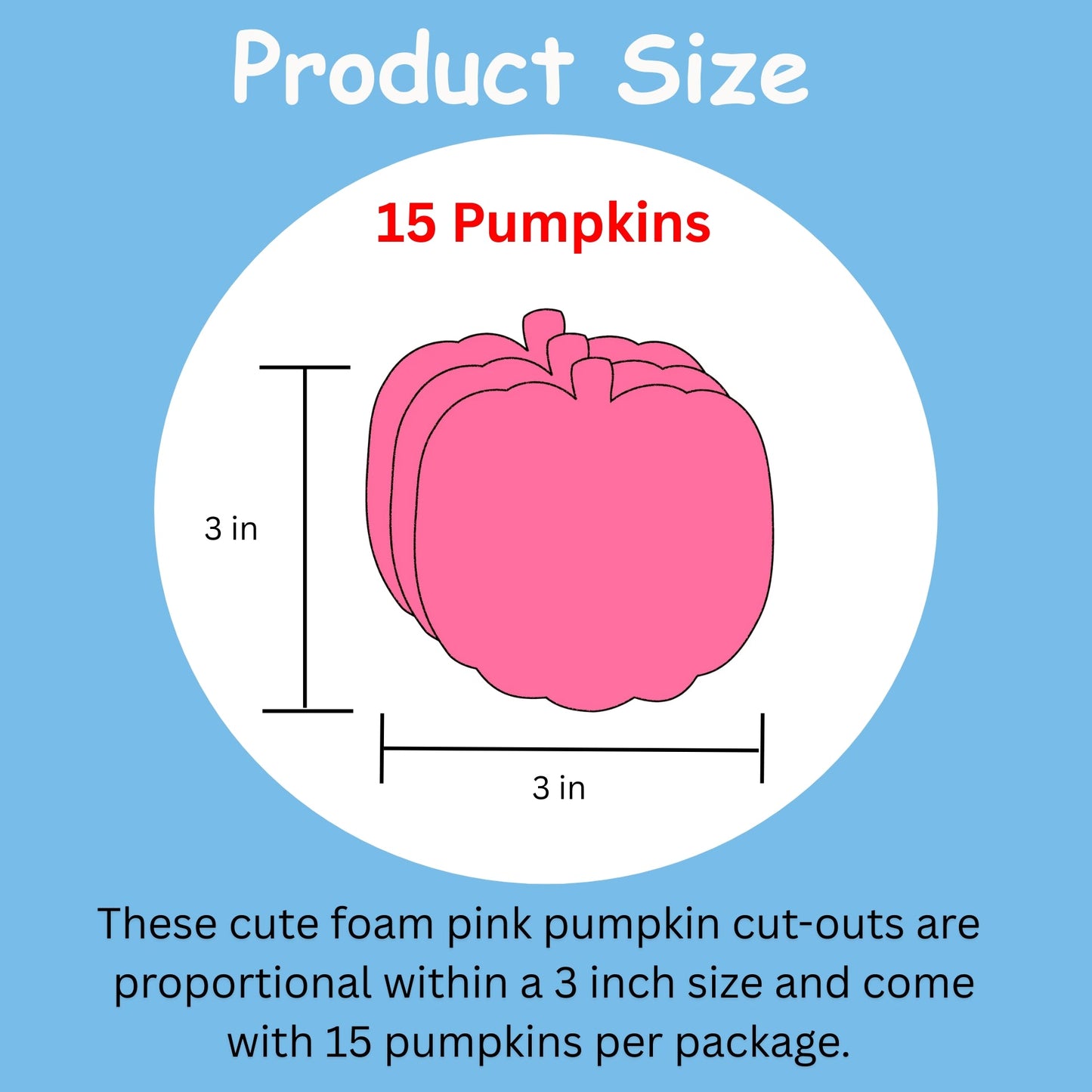 SHAPES ETC. Small Single Color Creative Foam Cut-Outs - Pretty in Pink-O-Ween Pumpkin