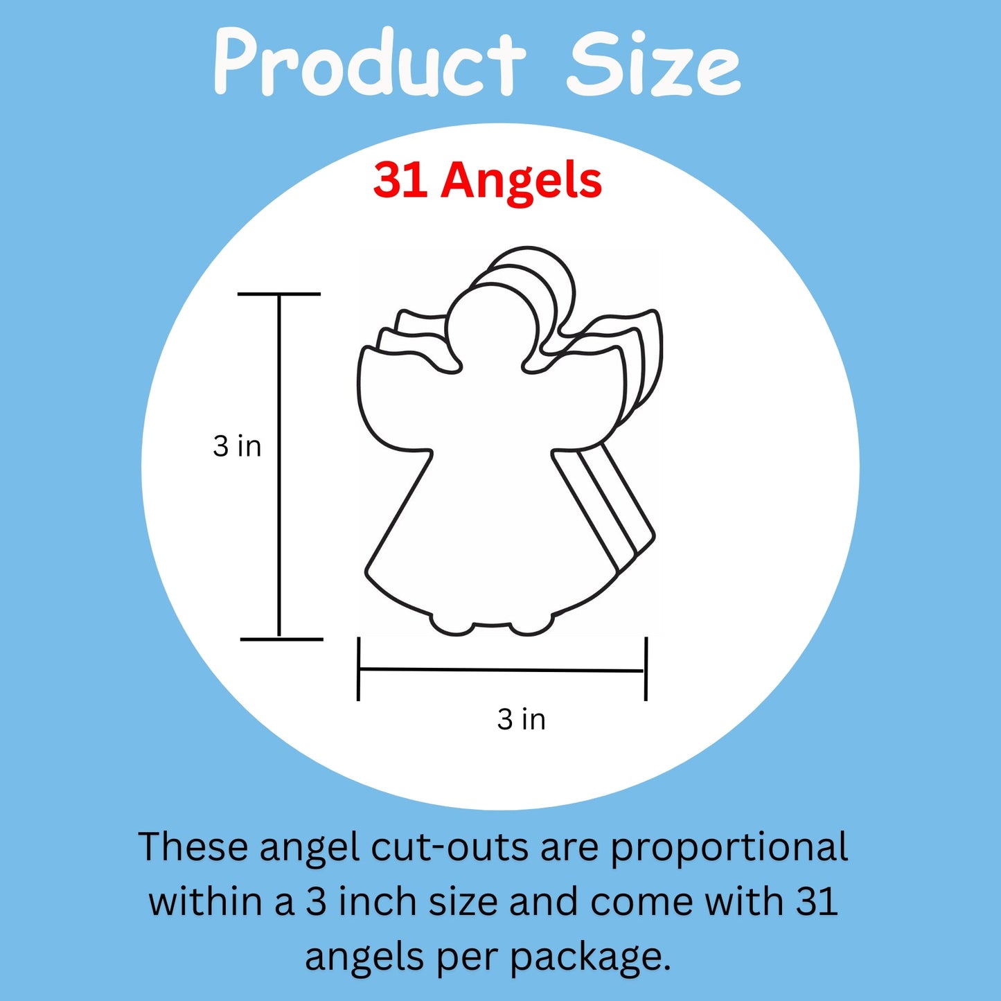 SHAPES ETC. Small Single Color Cut-Out - Angel