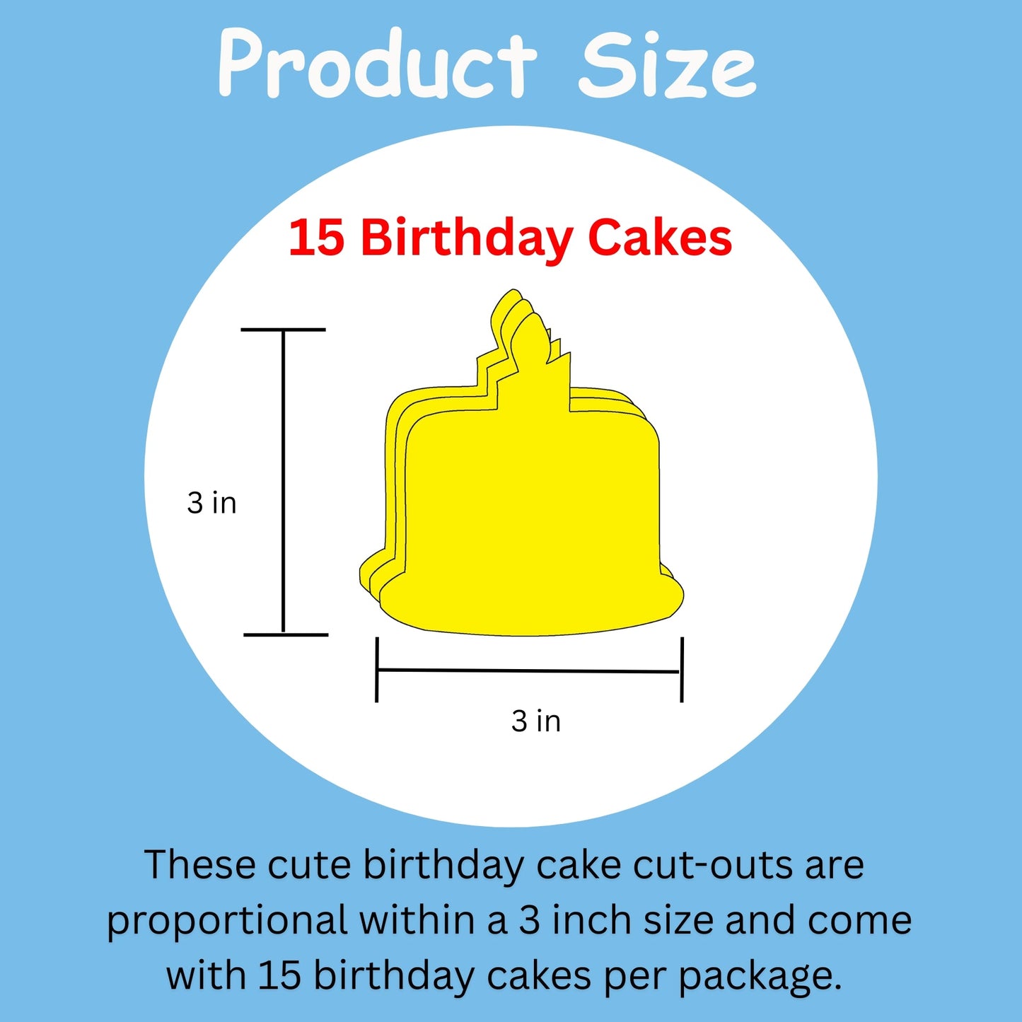 SHAPES ETC. Small Single Color Creative Foam Cut-Outs - Birthday Cake