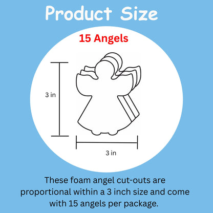 SHAPES ETC. Small Single Color Creative Foam Cut-Outs - Angel