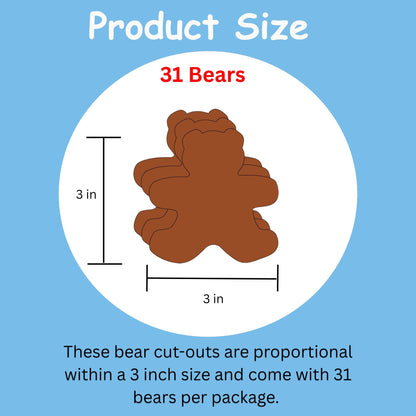 SHAPES ETC. Small Single Color Cut-Out - Teddy Bear