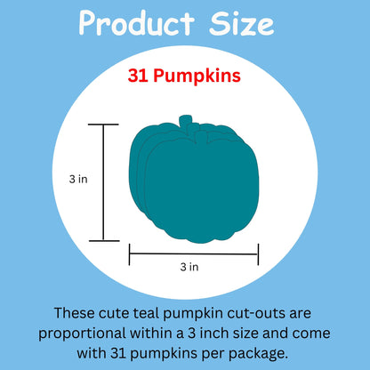 SHAPES ETC. Small Single Color Cut-Out - Teal Pumpkin