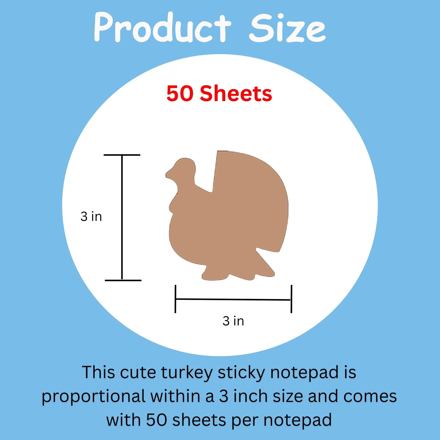 SHAPES ETC. Sticky Shape Notepad - Turkey