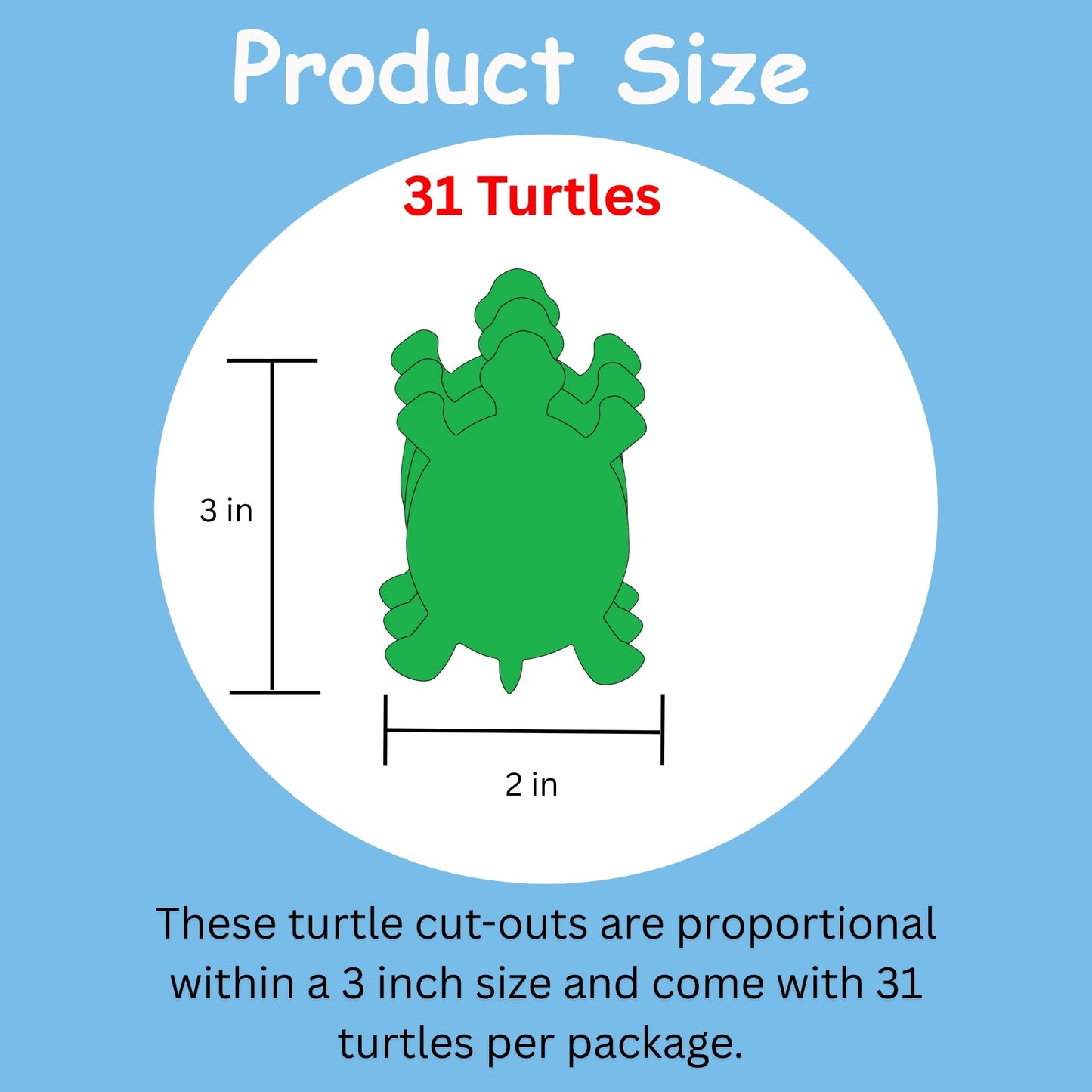 SHAPES ETC. Small Single Color Cut-Out - Turtle