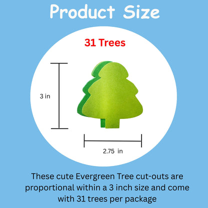 SHAPES ETC. Holiday Evergreen Tree Assorted Green Color Cut-Outs - 3in