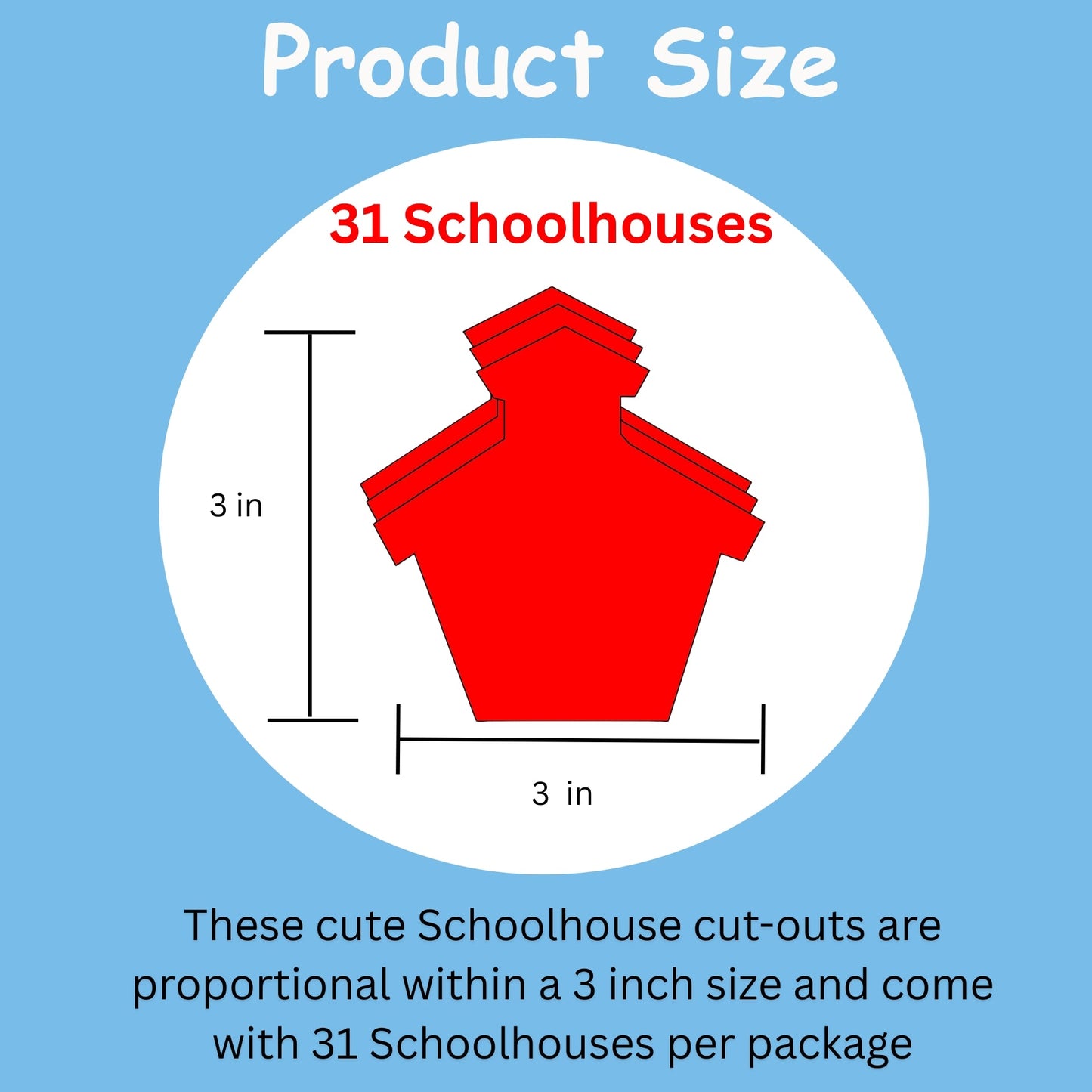 SHAPES ETC. Small Single Color Cut-Out - Schoolhouse