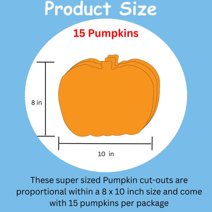 SHAPES ETC. Pumpkin Single Color Super Cut-Outs- 8” x 10”