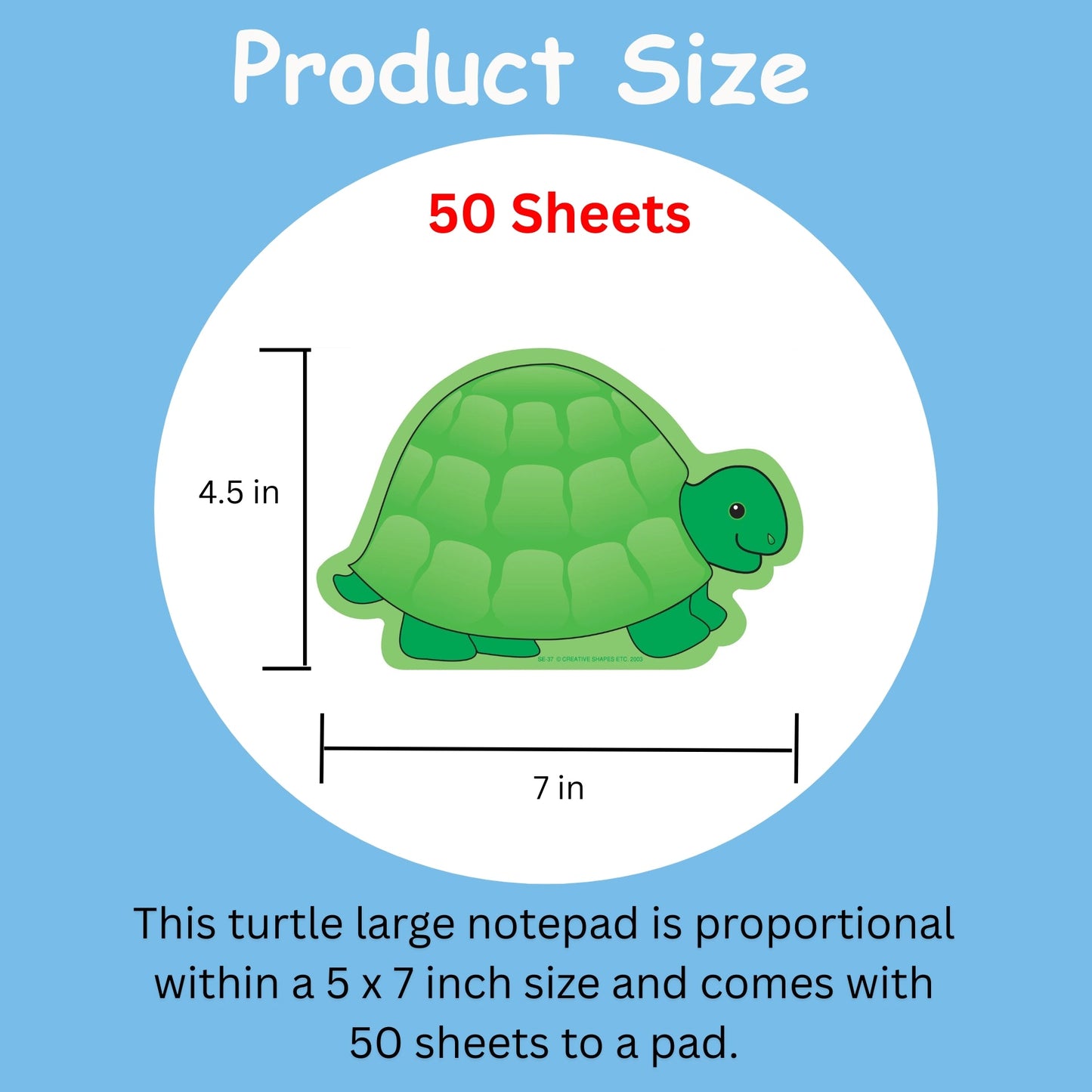 SHAPES ETC.  Notepad - Turtle