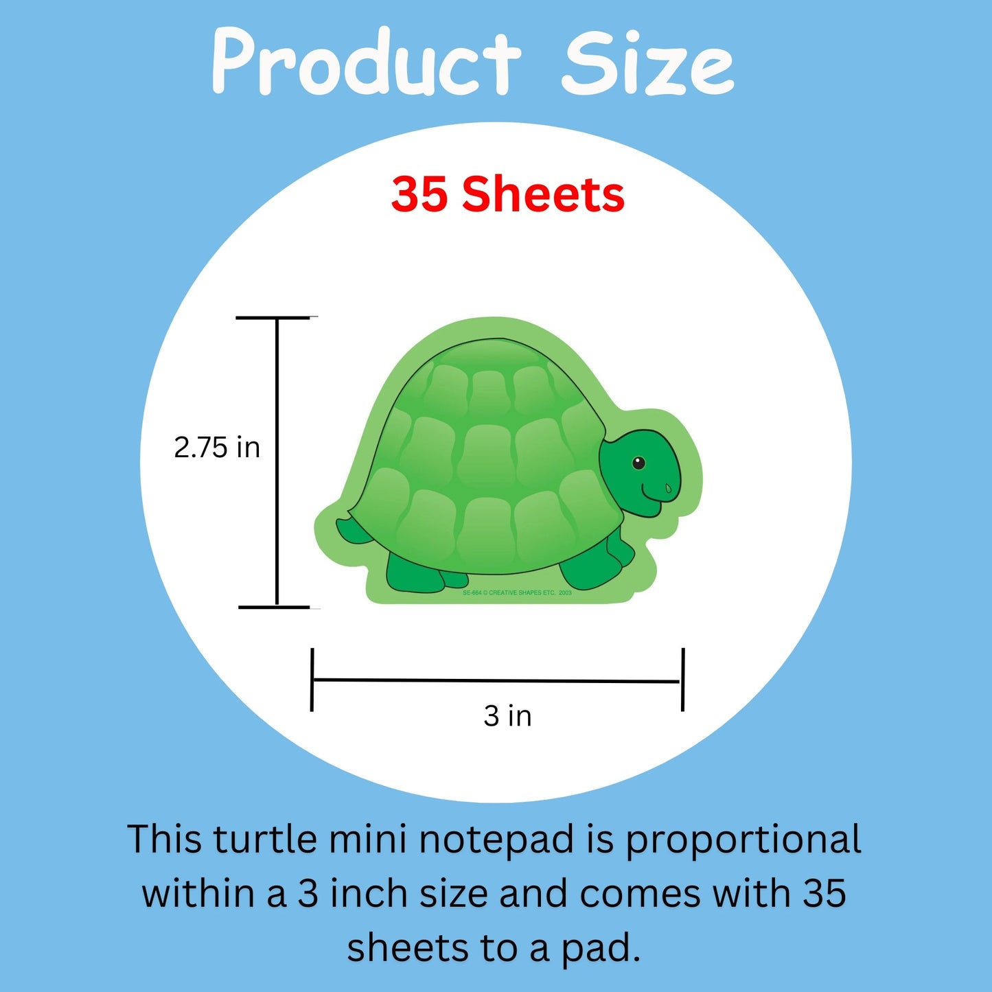 SHAPES ETC. Mini Notepad - Turtle