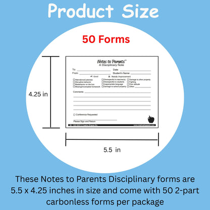 SHAPES ETC. Disciplinary - Notes to Parents