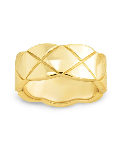 Sterling Silver Audrey Quilted Textured Ring