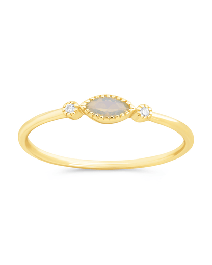 Sterling Silver Karina CZ Mother of Pearl Ring