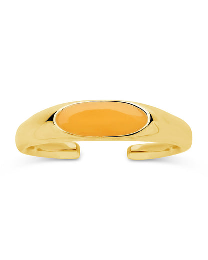 Sterling Silver Enamel Open Signet Ring
