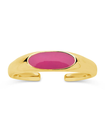 Sterling Silver Enamel Open Signet Ring