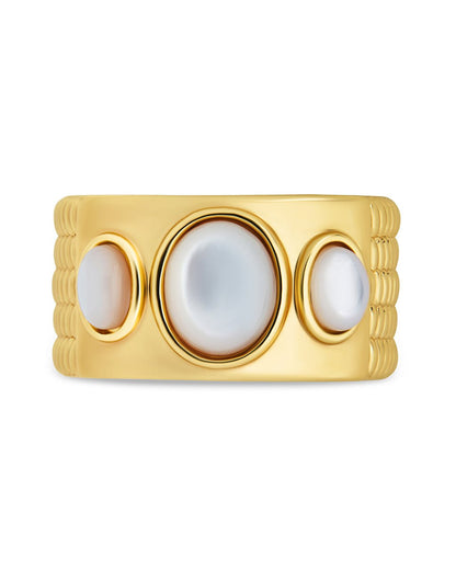 Sterling Silver Galina Triple Moonstone Ring