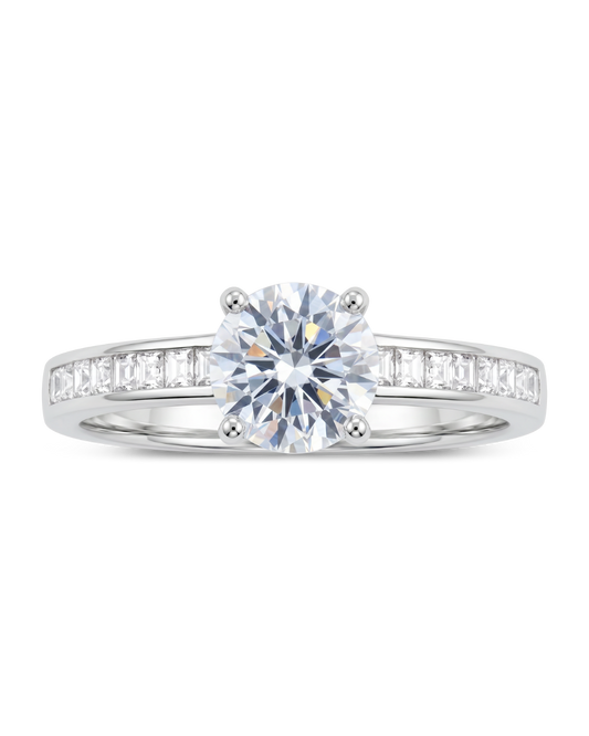 Sterling Silver Radiant CZ Engagement Ring