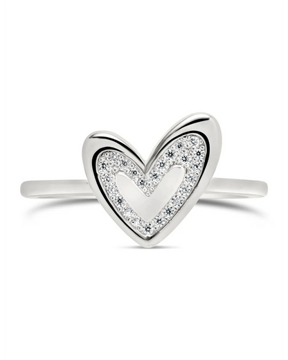 Sterling Silver Mabel CZ Heart Ring