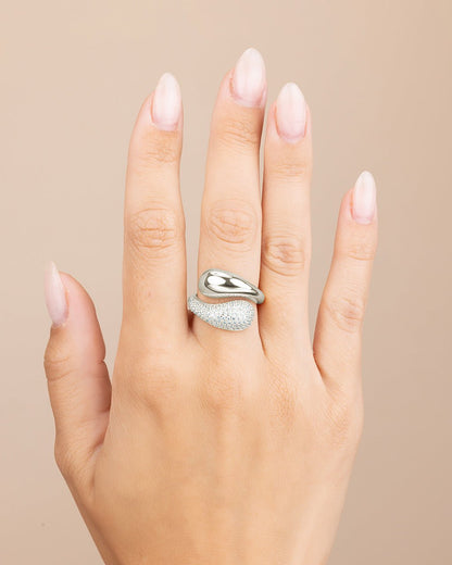 Sterling Silver Cecilia CZ Open Ring
