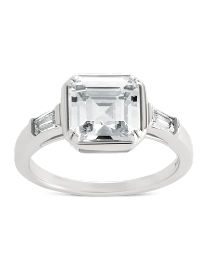 Sterling Silver Asscher Baguette Ring