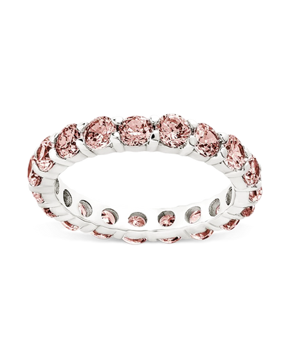 Sterling Silver Gracie Pink Sapphire CZ Eternity Ring