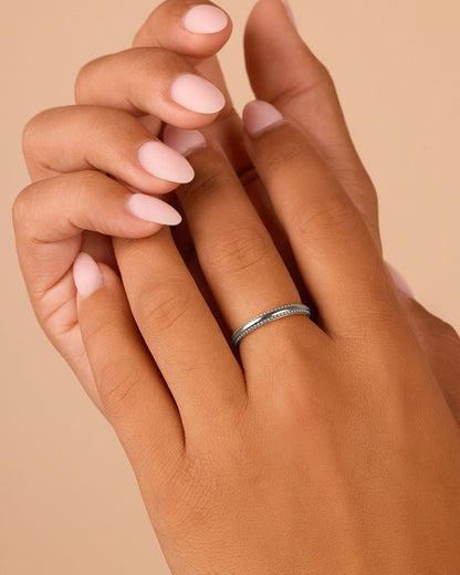 Sterling Silver Kayden Thin Textured Ring