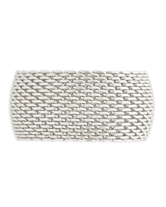 Sterling Silver Wide Mesh Ring