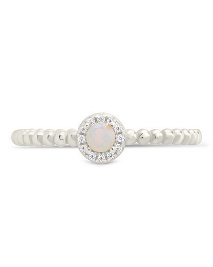 Sterling Silver Layla Opal Textured Ring