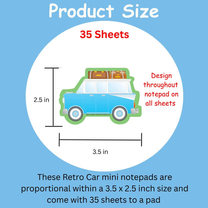 SHAPES ETC. Mini Notepad - Retro Car