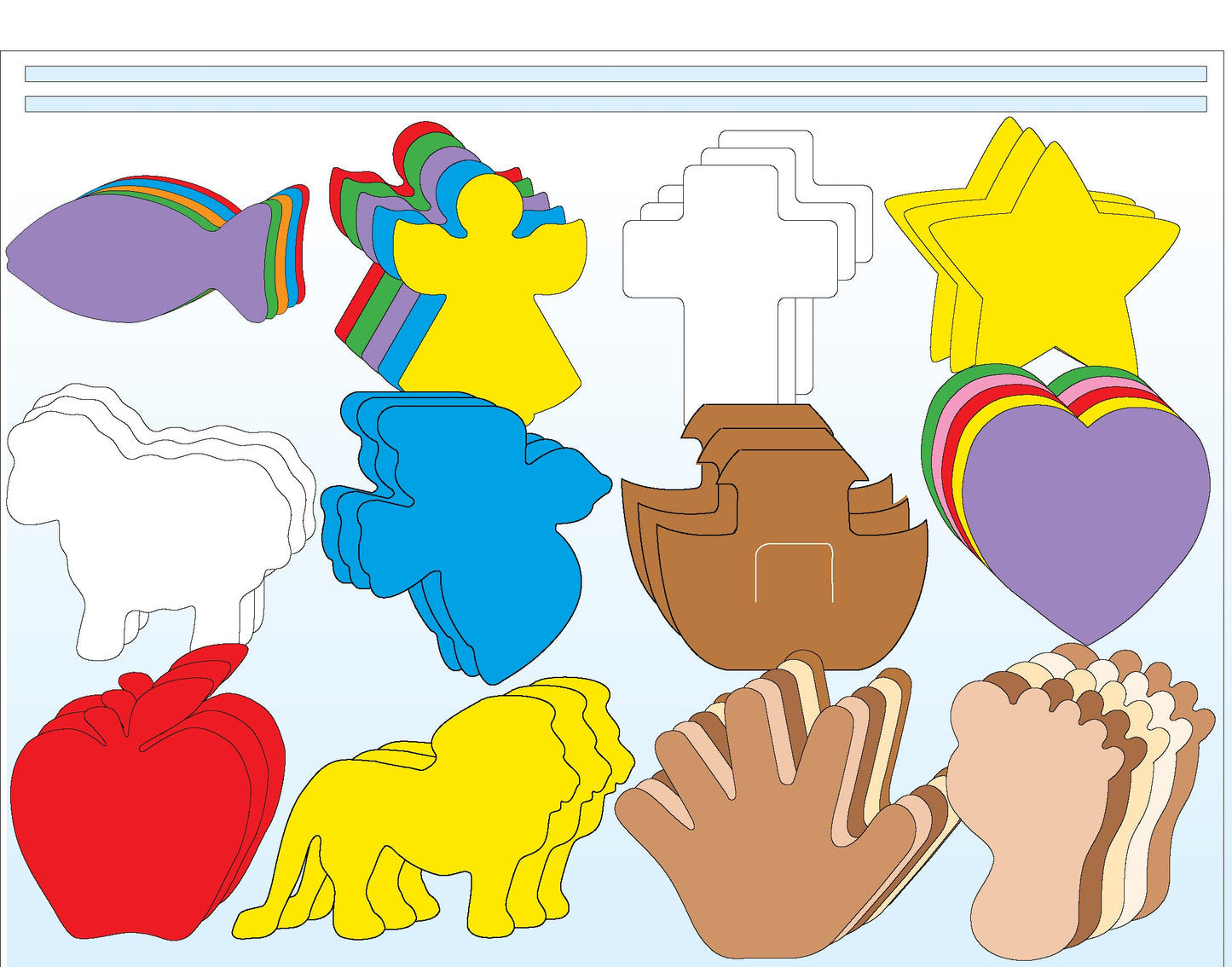 SHAPES ETC. Large Spiritual Symbols Cut-Out Collection