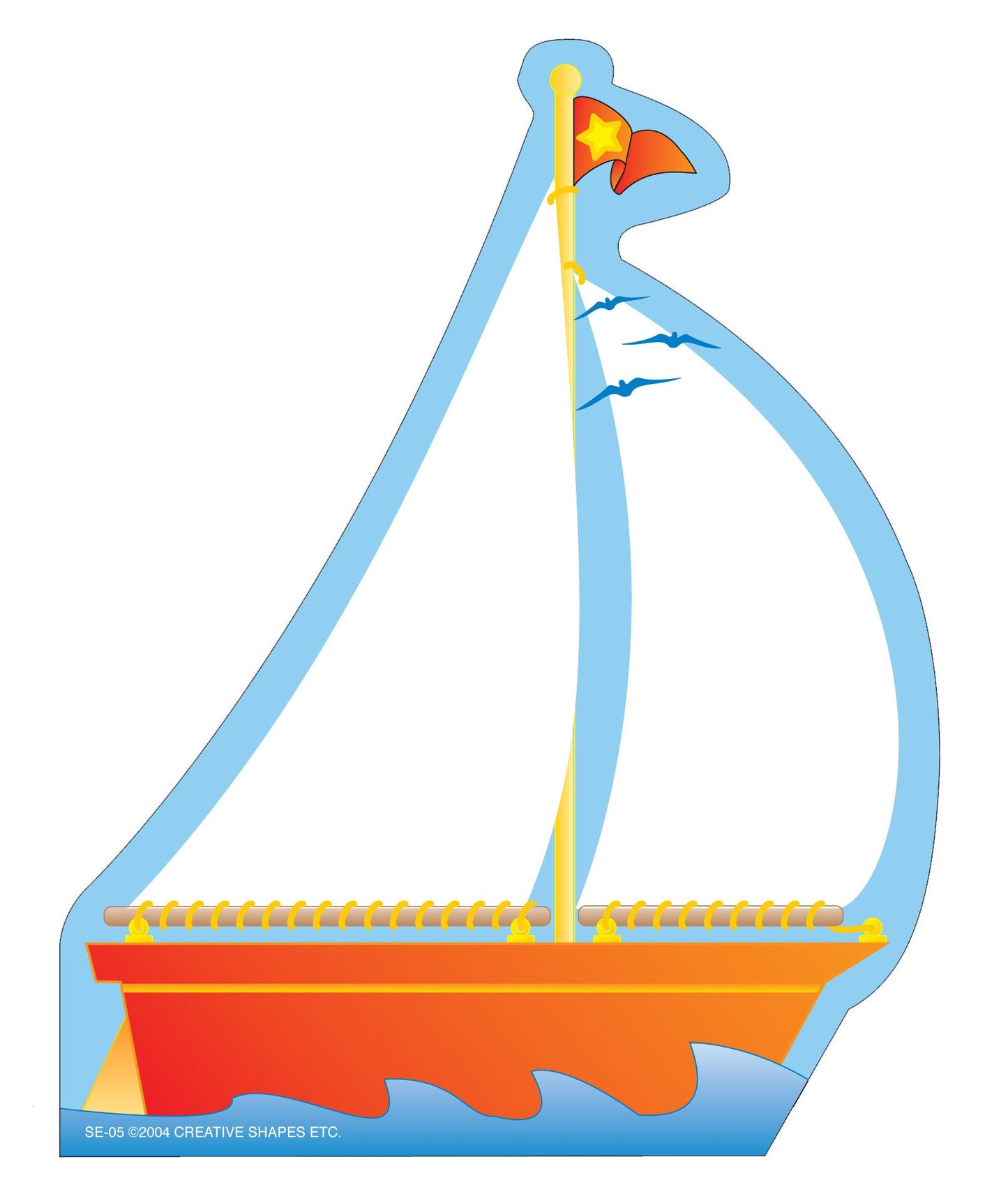 SHAPES ETC.  Large Notepad - Sailboat