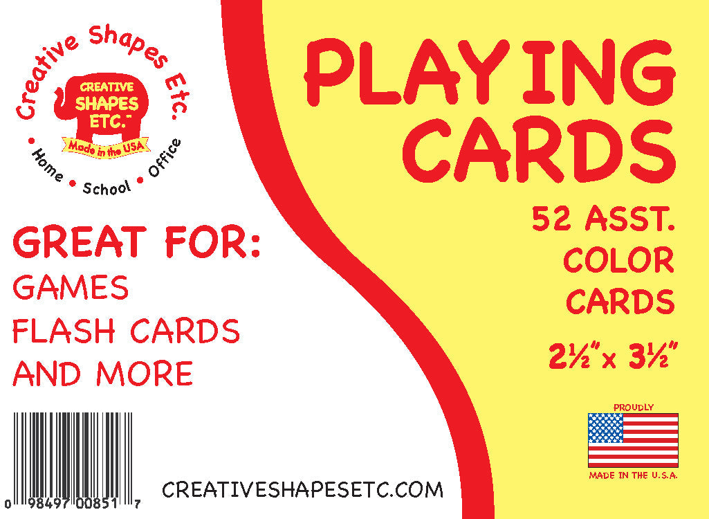 SHAPES ETC. Playing Cards - 2.5" x 3.5" Blank Assorted Color