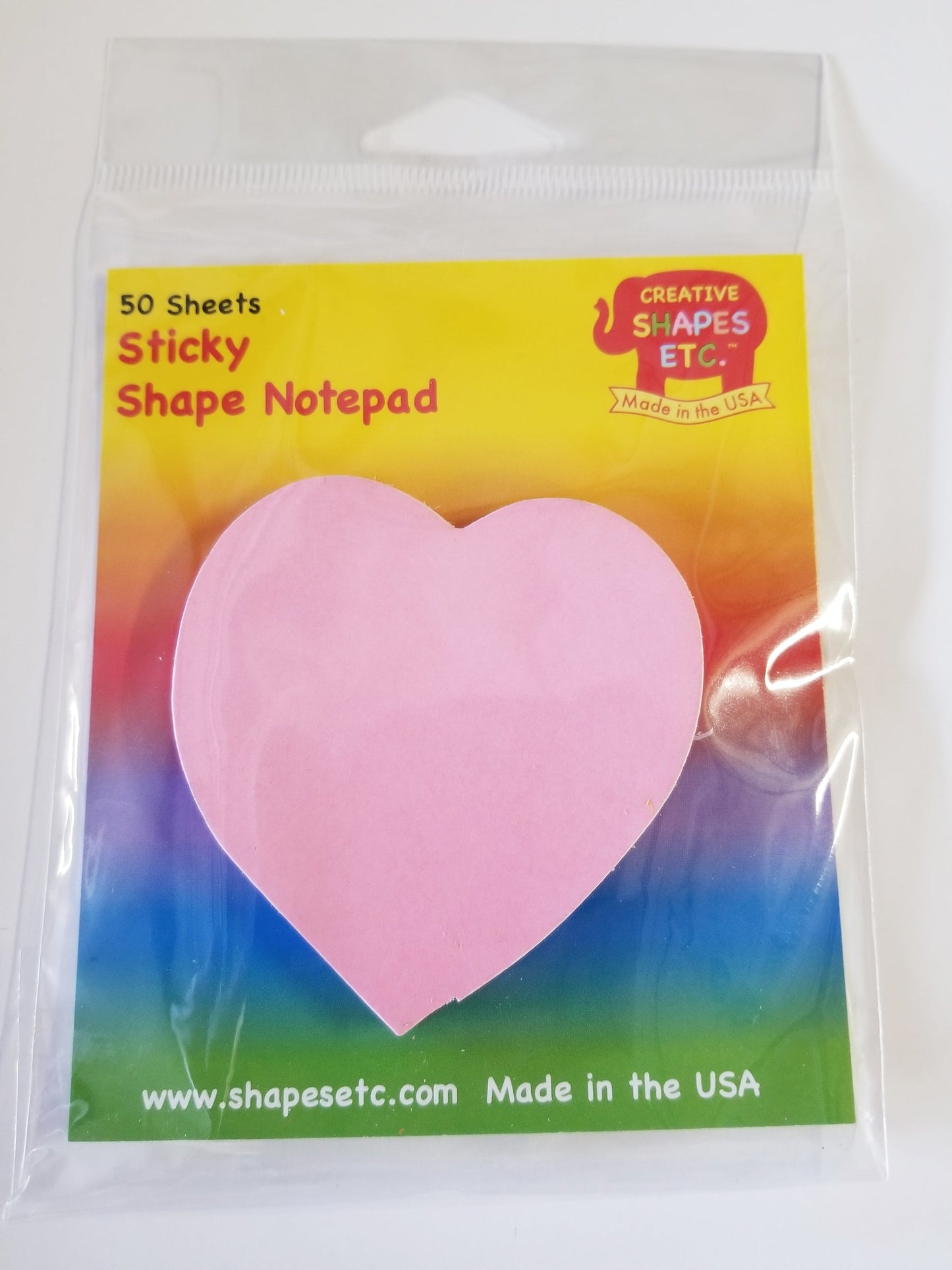 SHAPES ETC. Sticky Shape Notepad - Pink Heart