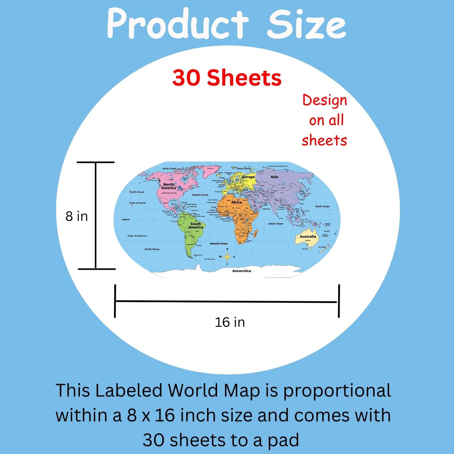 SHAPES ETC. Labeled World- Practice Maps