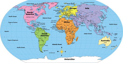 SHAPES ETC. Labeled World- Practice Maps