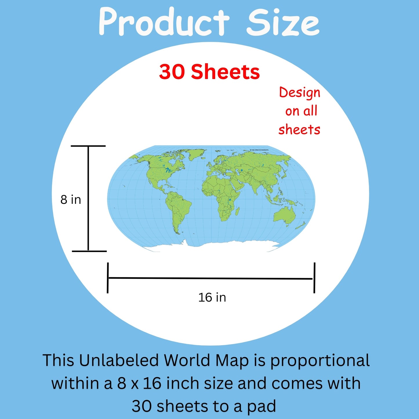 SHAPES ETC. World Practice Map Double Combo Pack- 8” x 16”