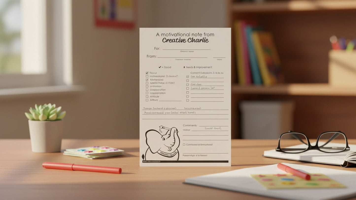 SHAPES ETC.  Notes from Teachers - Creative Charlie Motivational