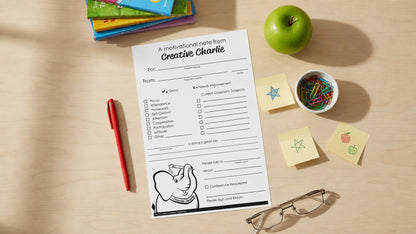 SHAPES ETC.  Notes from Teachers - Creative Charlie Motivational