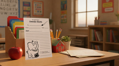 SHAPES ETC.  Notes from Teachers - Creative Charlie Blank Note