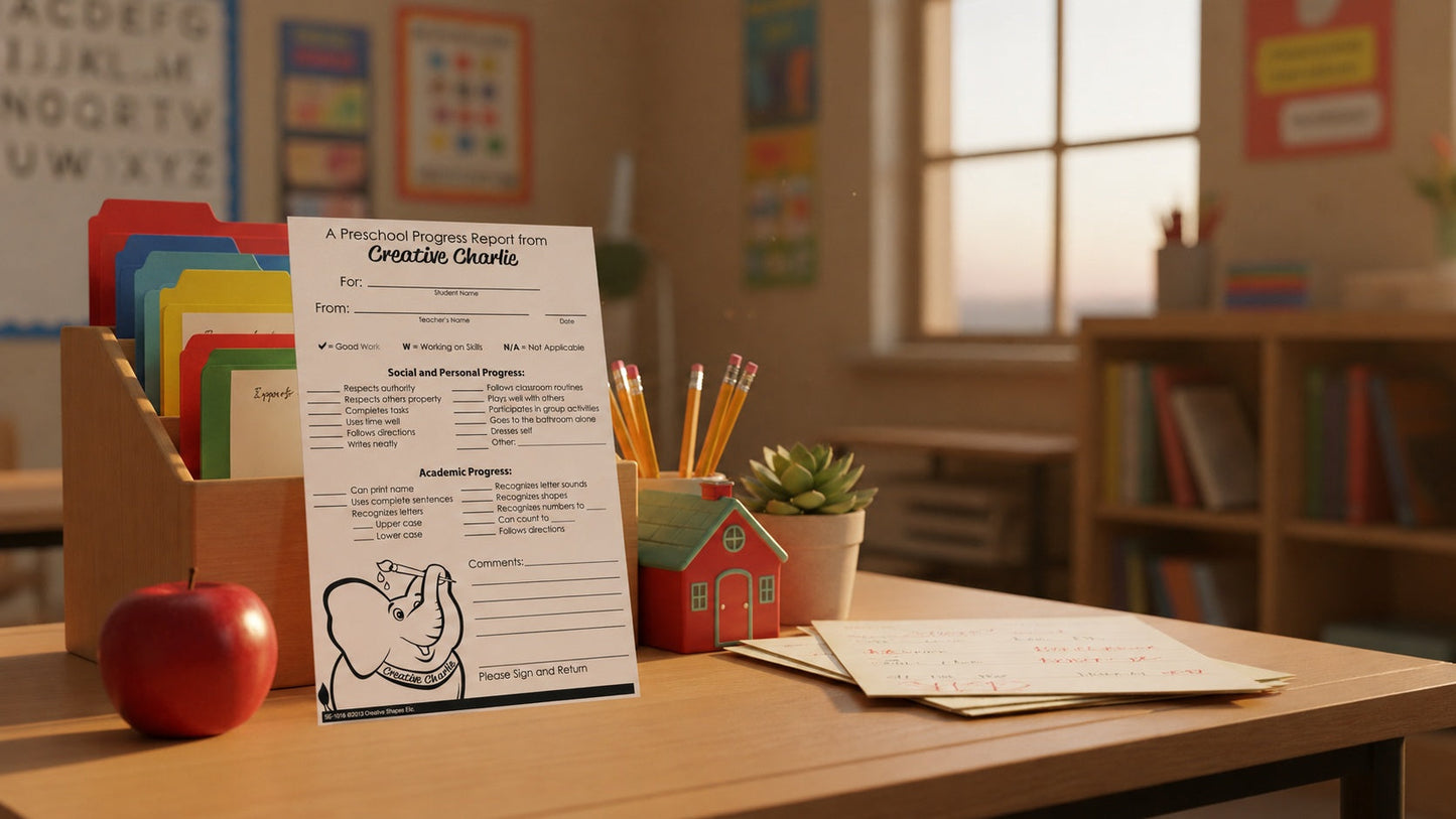 SHAPES ETC.  Notes from Teachers - Creative Charlie Preschool Progress Report