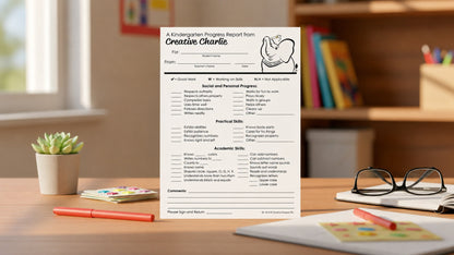 SHAPES ETC.  Notes from Teachers - Creative Charlie Kindergarten Progress Report