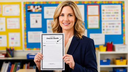 SHAPES ETC. Notes from Teachers - Creative Charlie Primary  Blank Note